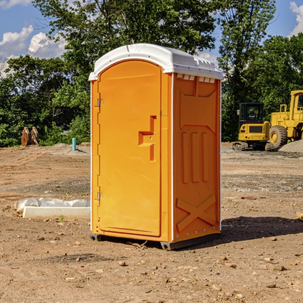 how often are the portable restrooms cleaned and serviced during a rental period in Whittier NC